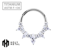 Кольцо-кликер Petals 5K Crystal 1.2 мм (16 G)